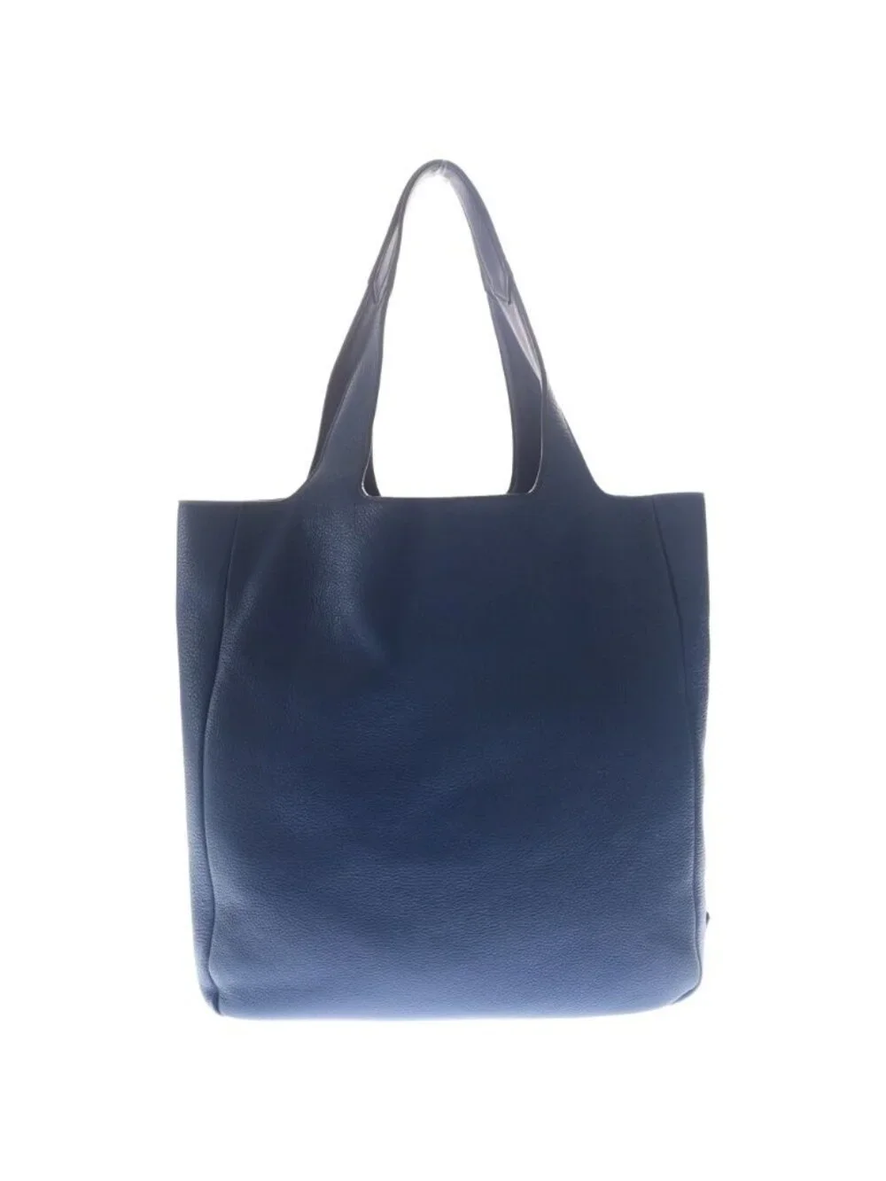 Prada Triangle Logo Tote Blue Leather - Picture 2 of 6